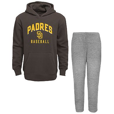 Infant Brown/Heather Gray San Diego Padres Play by Play Pullover Hoodie & Pants Set