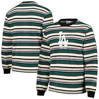 Men's PLEASURES Cream/Green Los Angeles Dodgers Ballpark Long Sleeve T-Shirt