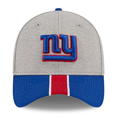 Men's New Era Heather Gray/Royal New York Giants Striped 39THIRTY Flex Hat