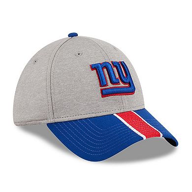 Men's New Era Heather Gray/Royal New York Giants Striped 39THIRTY Flex Hat