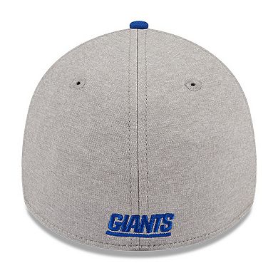 Men's New Era Heather Gray/Royal New York Giants Striped 39THIRTY Flex Hat