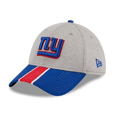 Men's New Era Heather Gray/Royal New York Giants Striped 39THIRTY Flex Hat