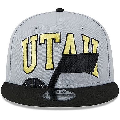 Men's New Era Gray/Black Utah Jazz Tip-Off Two-Tone 9FIFTY Snapback Hat