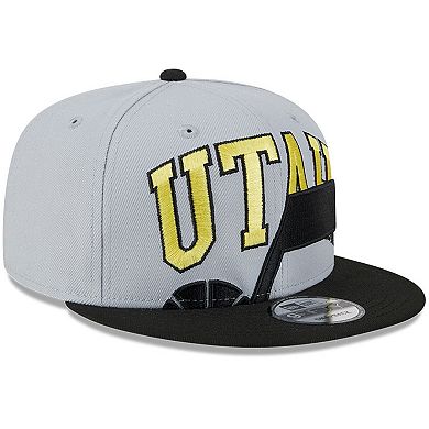 Men's New Era Gray/Black Utah Jazz Tip-Off Two-Tone 9FIFTY Snapback Hat