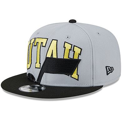 Men's New Era Gray/Black Utah Jazz Tip-Off Two-Tone 9FIFTY Snapback Hat