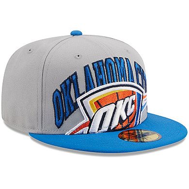 Men's New Era Gray/Blue Oklahoma City Thunder Tip-Off Two-Tone 59FIFTY Fitted Hat