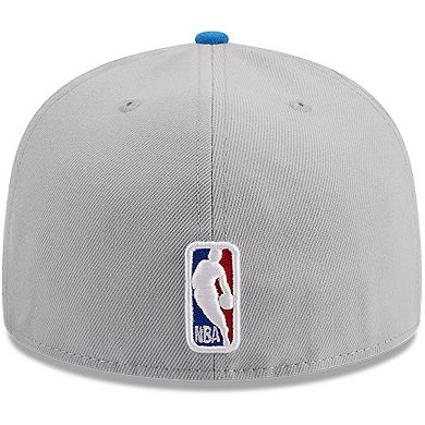 Men's New Era Gray/Blue Oklahoma City Thunder Tip-Off Two-Tone 59FIFTY Fitted Hat