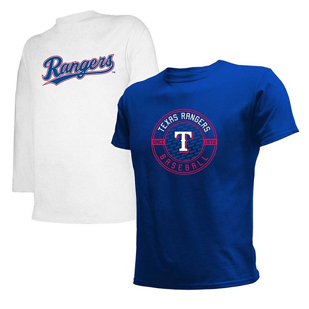 Youth Stitches Royal White Texas Rangers T Shirt Combo Set