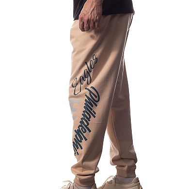 Unisex The Wild Collective Cream Philadelphia Eagles Heavy Block Graphic Jogger Pants