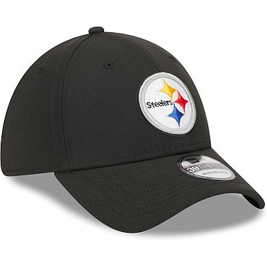 Men's New Era Black Pittsburgh Steelers Main 39THIRTY Flex Hat