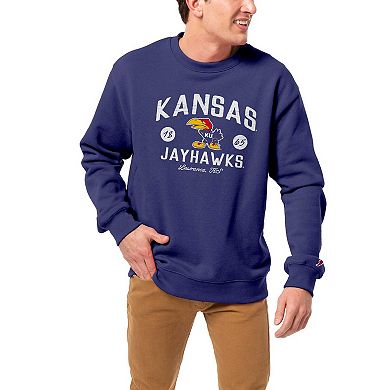 Men's League Collegiate Wear  Royal Kansas Jayhawks Bendy Arch Essential Pullover Sweatshirt