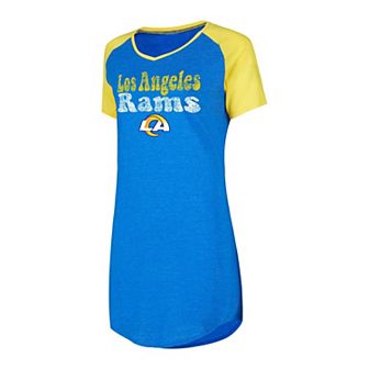 Women's Concepts Sport Royal/Gold Los Angeles Rams Raglan V-Neck Nightshirt