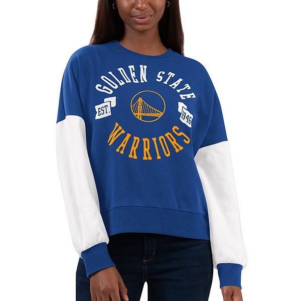 Women s Royal White Golden State Warriors Team Pride Pullover