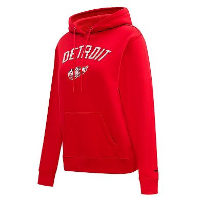 Women's Pro Standard Red Detroit Red Wings Classic Chenille Pullover Hoodie