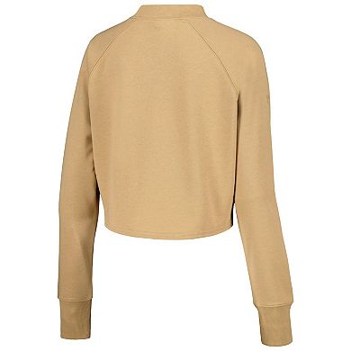 Women's Tan Clemson Tigers Raglan Cropped Sweatshirt & Sweatpants Set