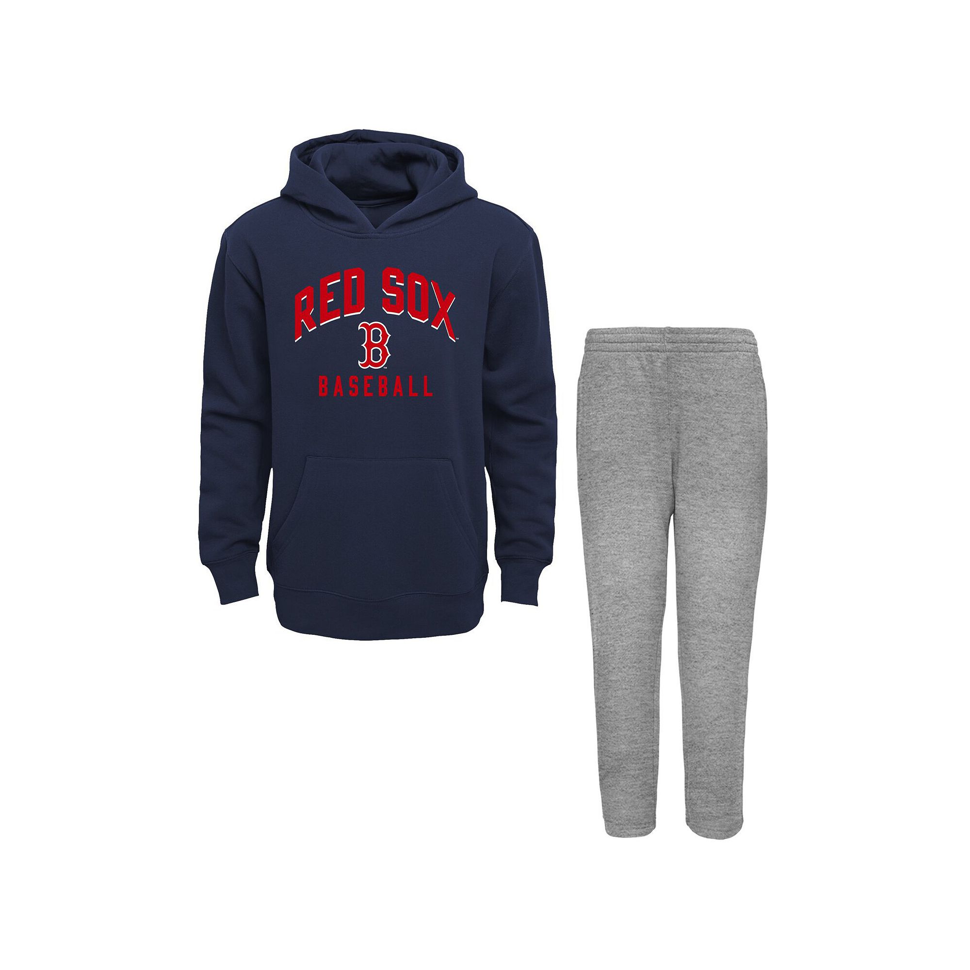 Infant Navy/Heather Gray Boston Red Sox Play by Play Pullover Hoodie & Pant