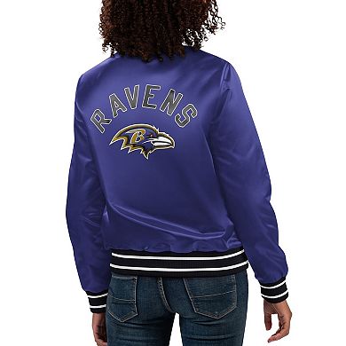 Women's Starter Purple Baltimore Ravens Full Count Satin Full-Snap Varsity Jacket