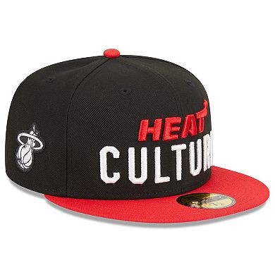 Men's New Era  Black/Red Miami Heat 2023/24 City Edition 59FIFTY Fitted Hat