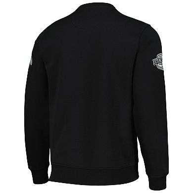 Men's Starter x NHL Black Ice Black Chicago Blackhawks Cross Check Pullover Sweatshirt