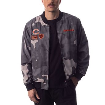 Unisex The Wild Collective Gray Chicago Bears Camo Bomber Jacket