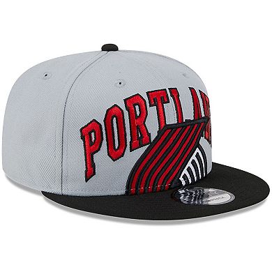 Men's New Era Gray/Black Portland Trail Blazers Tip-Off Two-Tone 9FIFTY Snapback Hat