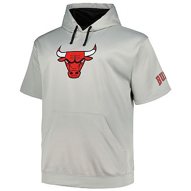 Men's Fanatics Branded Silver Chicago Bulls Big & Tall Logo Pullover Hoodie