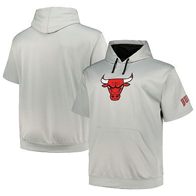 Men's Fanatics Branded Silver Chicago Bulls Big & Tall Logo Pullover Hoodie