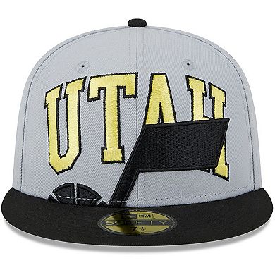Men's New Era Gray/Black Utah Jazz Tip-Off Two-Tone 59FIFTY Fitted Hat