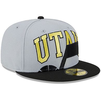 Men's New Era Gray/Black Utah Jazz Tip-Off Two-Tone 59FIFTY Fitted Hat