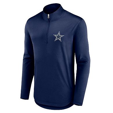 Men's Fanatics Branded Navy Dallas Cowboys Quarterback Quarter-Zip Top