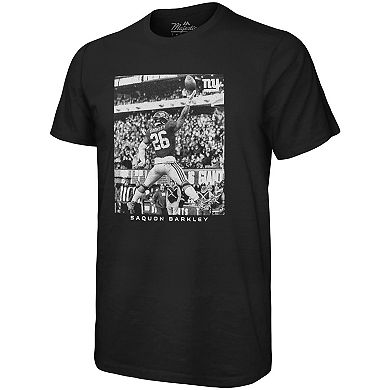 Men's Majestic Threads Saquon Barkley Black New York Giants Oversized Player Image T-Shirt