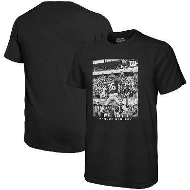 Men's Majestic Threads Saquon Barkley Black New York Giants Oversized Player Image T-Shirt