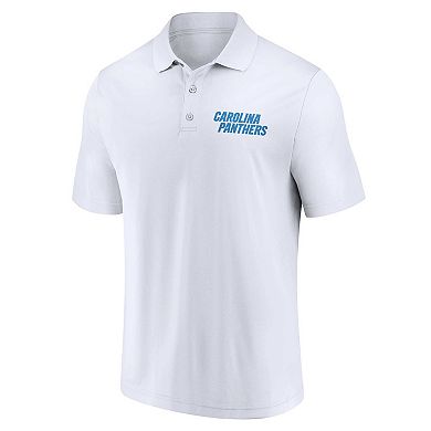 Men's Fanatics Branded White/Black Carolina Panthers Lockup Two-Pack Polo Set