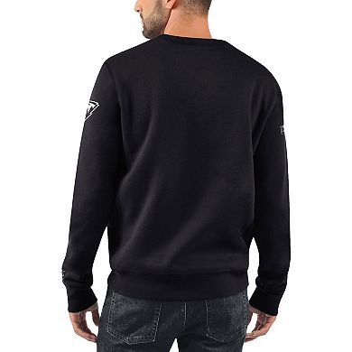 Men's Starter Black Minnesota Wild Ice Cross-Check Pullover Sweatshirt