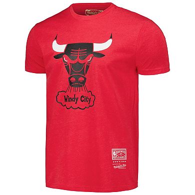 Unisex Mitchell & Ness  Red Chicago Bulls Hardwood Classics MVP Throwback Logo T-Shirt