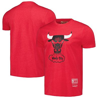 Unisex Mitchell & Ness  Red Chicago Bulls Hardwood Classics MVP Throwback Logo T-Shirt