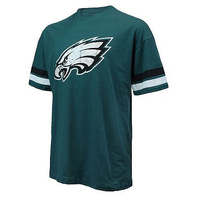 Men's Majestic Threads Jalen Hurts Green Philadelphia Eagles Name & Number Oversize Fit T-Shirt