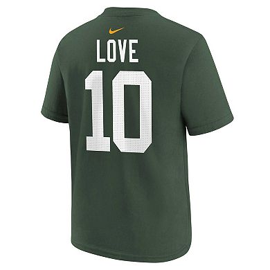 Preschool Nike Jordan Love Green Green Bay Packers Player Name & Number T-Shirt