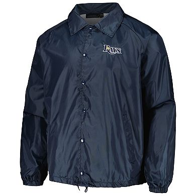 Men's Dunbrooke Navy Tampa Bay Rays Coach's Raglan Full-Snap Windbreaker Jacket