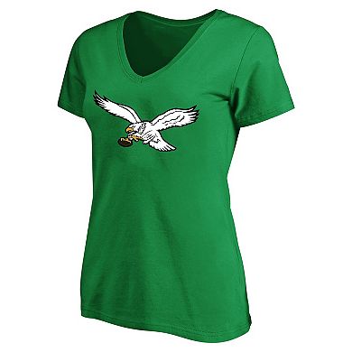 Women's Fanatics Branded Jason Kelce Kelly Green Philadelphia Eagles Plus Size Throwback Player Name & Number V-Neck T-Shirt