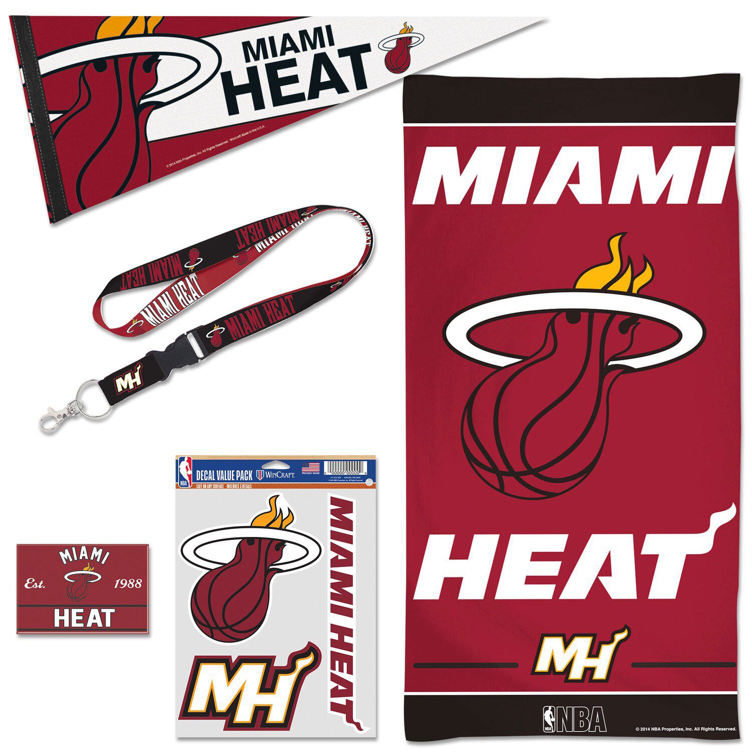 Miami Heat - Bandiera con doppio logo per interni ed esterni, motivo: bandiera