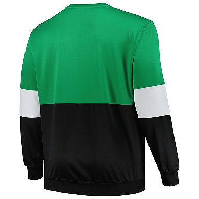 Men's Fanatics Branded Kelly Green/Black Boston Celtics Big & Tall Split Pullover Sweatshirt