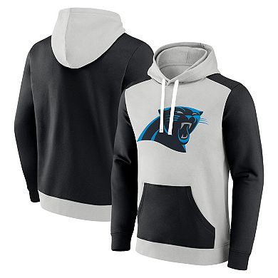 Men's Fanatics Branded Silver/Black Carolina Panthers Big & Tall Team Fleece Pullover Hoodie