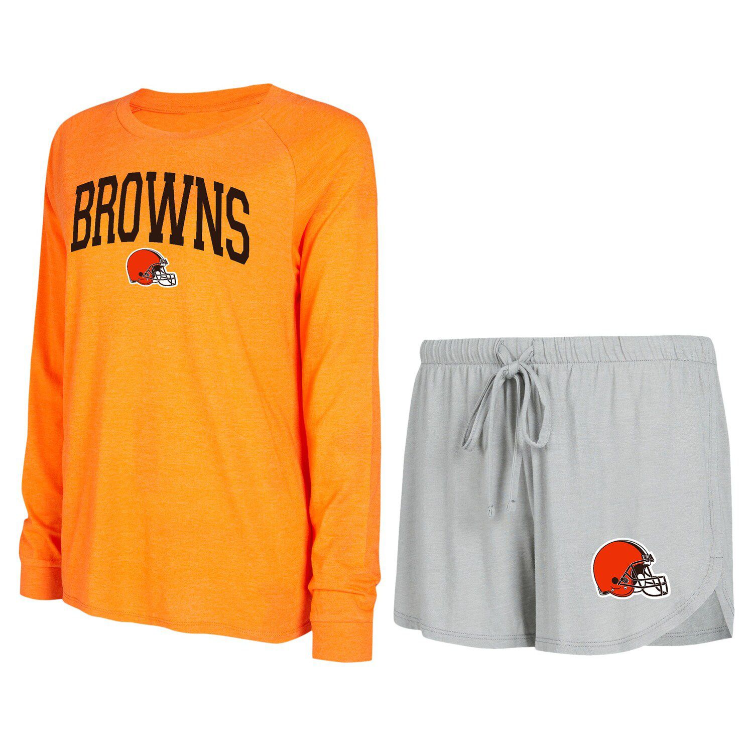 Women's FOCO Orange Cleveland Browns Holiday Ugly Pajama Set