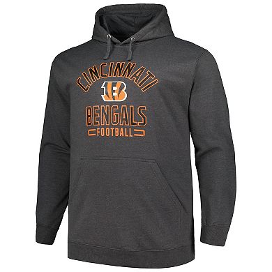 Men's Fanatics Heather Charcoal Cincinnati Bengals Big & Tall Pullover Hoodie