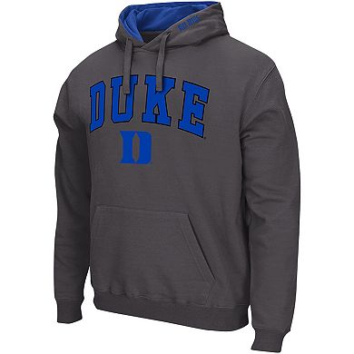 Men's Colosseum Charcoal Duke Blue Devils Arch & Logo 3.0 Pullover Hoodie