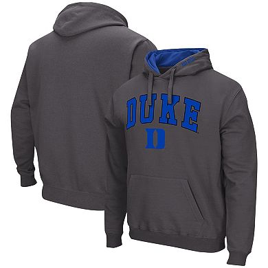 Men's Colosseum Charcoal Duke Blue Devils Arch & Logo 3.0 Pullover Hoodie