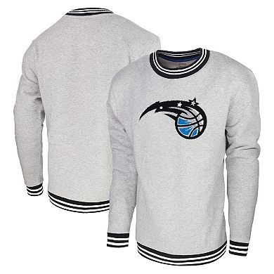 Men's Stadium Essentials  Heather Gray Orlando Magic Club Level Pullover Sweatshirt
