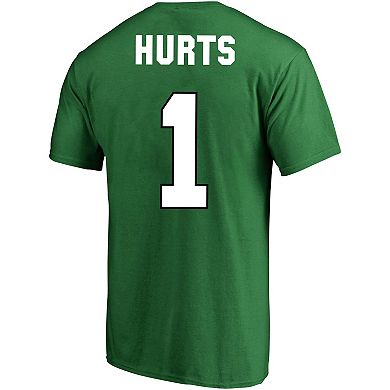 Men's Fanatics Branded Jalen Hurts Kelly Green Philadelphia Eagles Big & Tall Throwback Player Name & Number T-Shirt