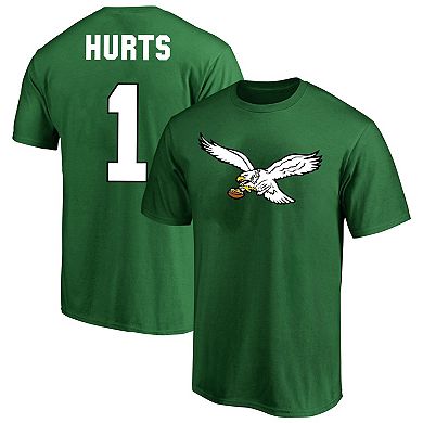 Men's Fanatics Branded Jalen Hurts Kelly Green Philadelphia Eagles Big & Tall Throwback Player Name & Number T-Shirt